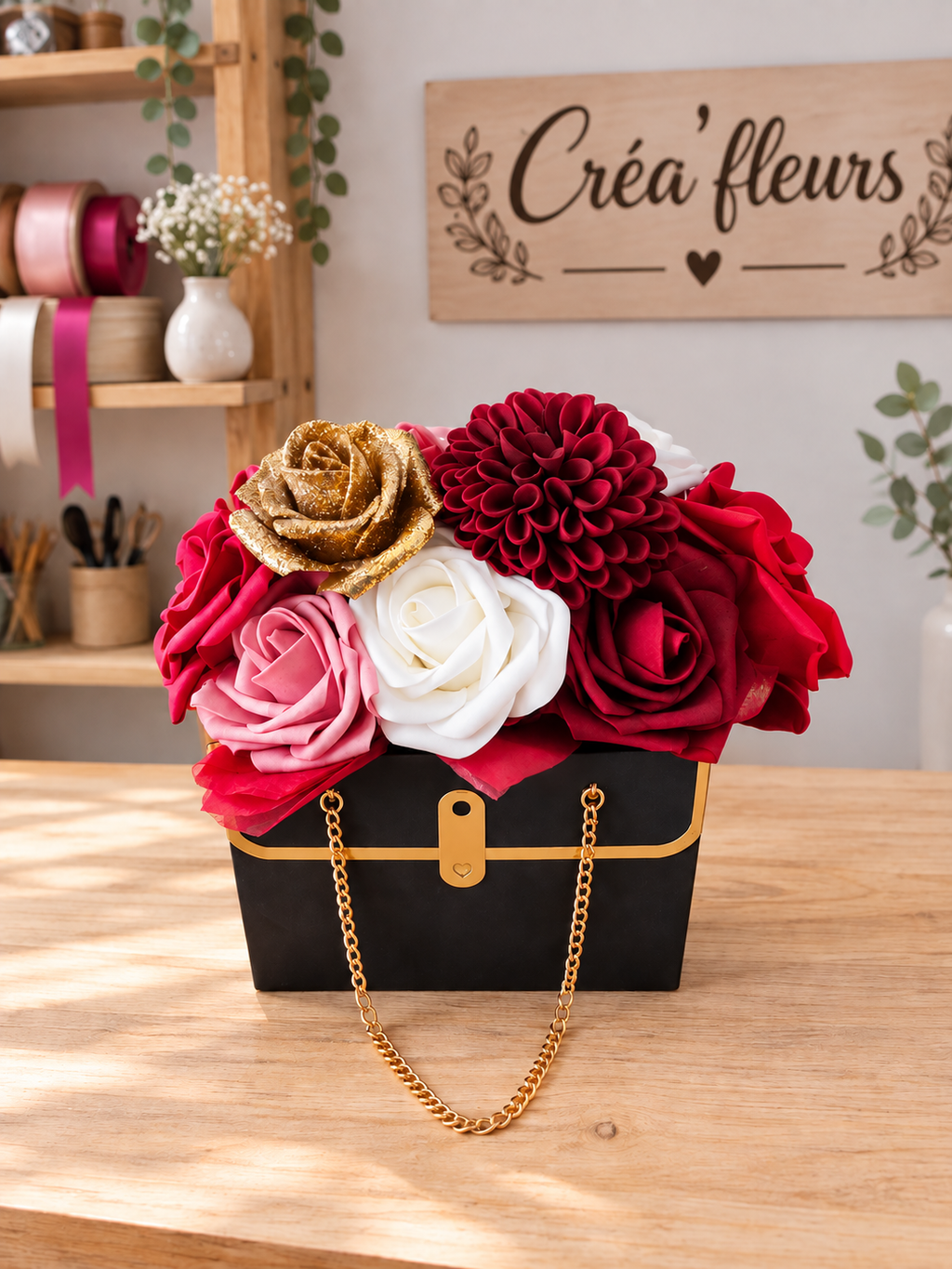 Sac à main fleuri rustique