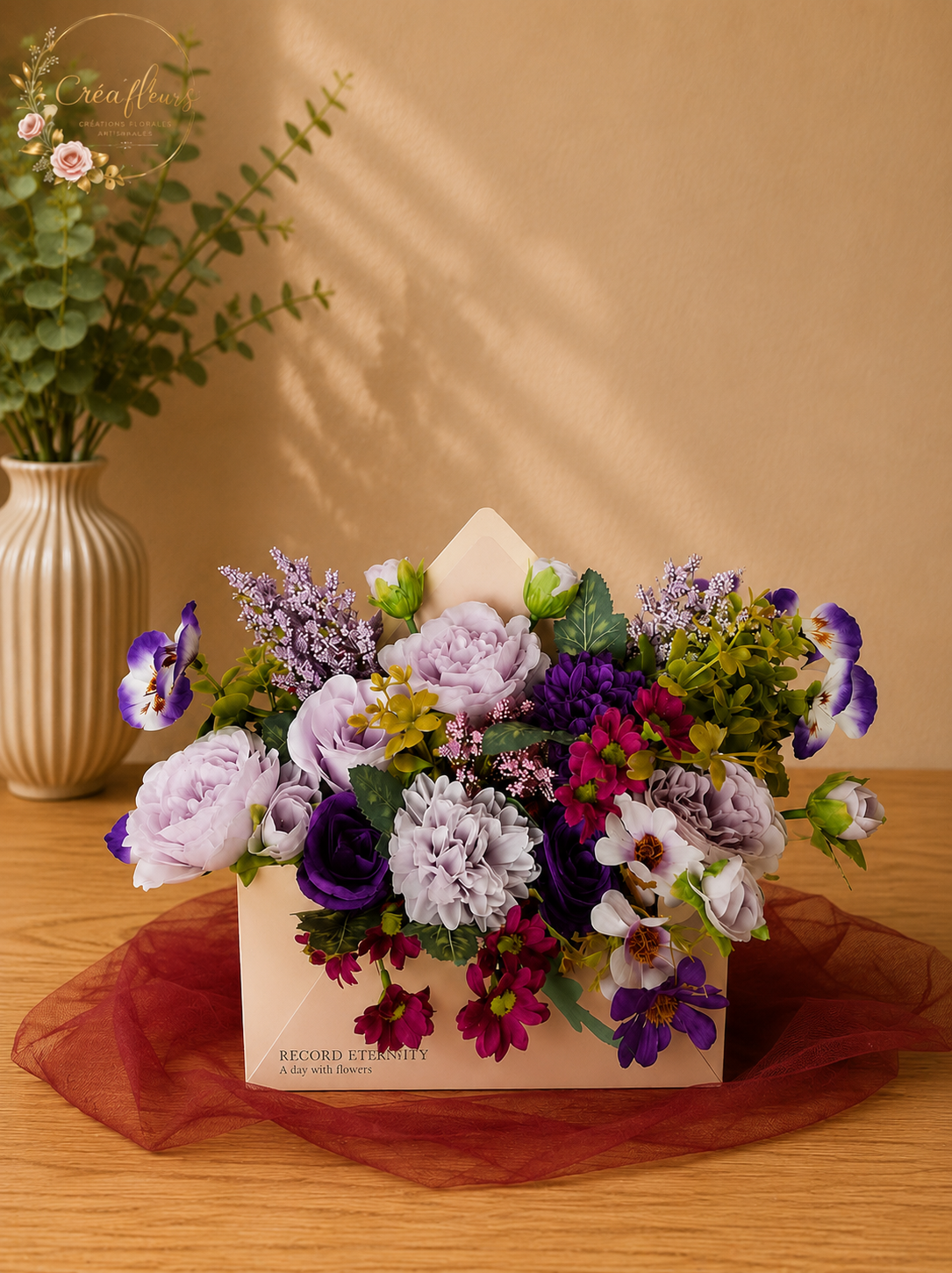 Boîte enveloppe florale Rêve lavande