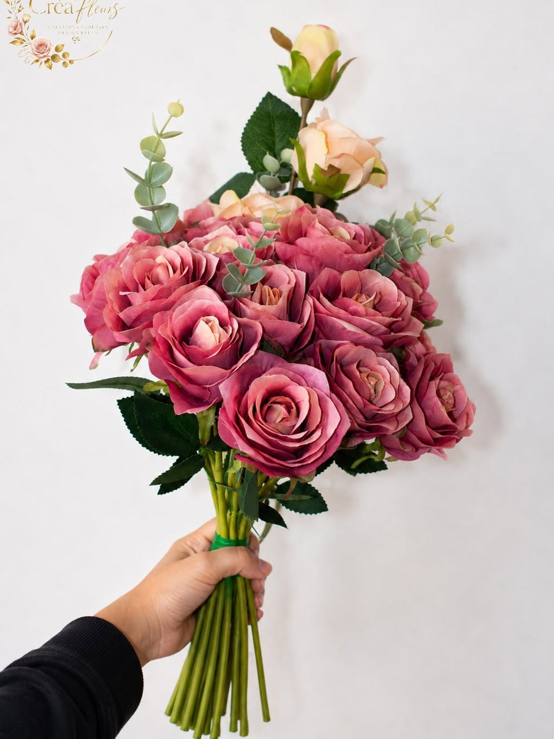 Bouquet de fleurs rose poudré
