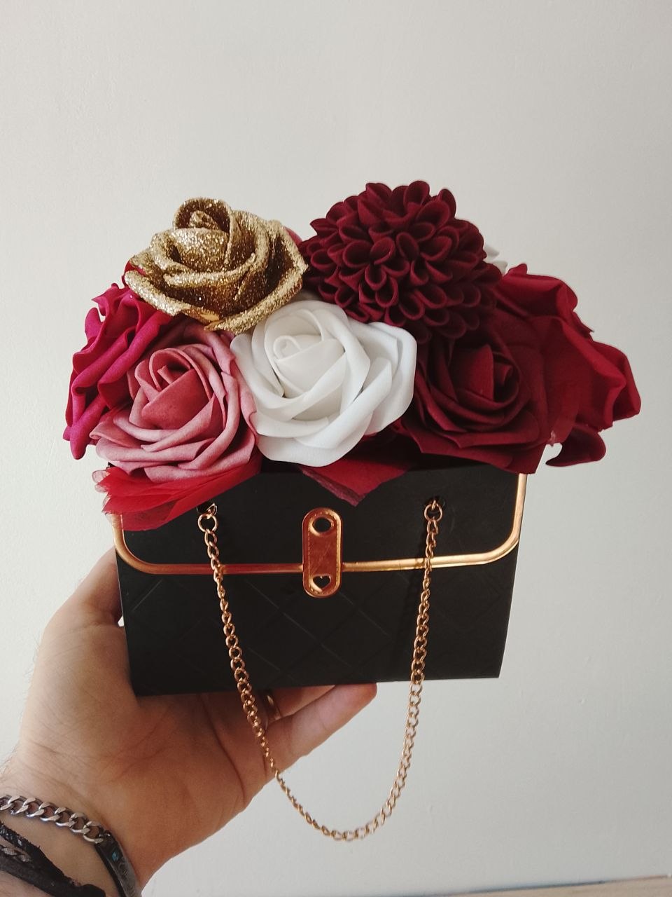 Sac à main fleuri rustique